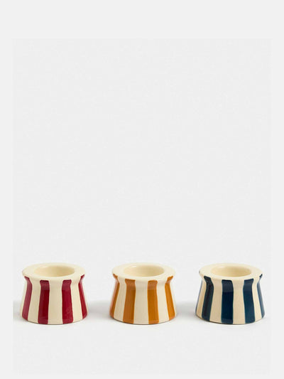 Marks & Spencer Striped ceramic tealight holders (set of 3) at Collagerie