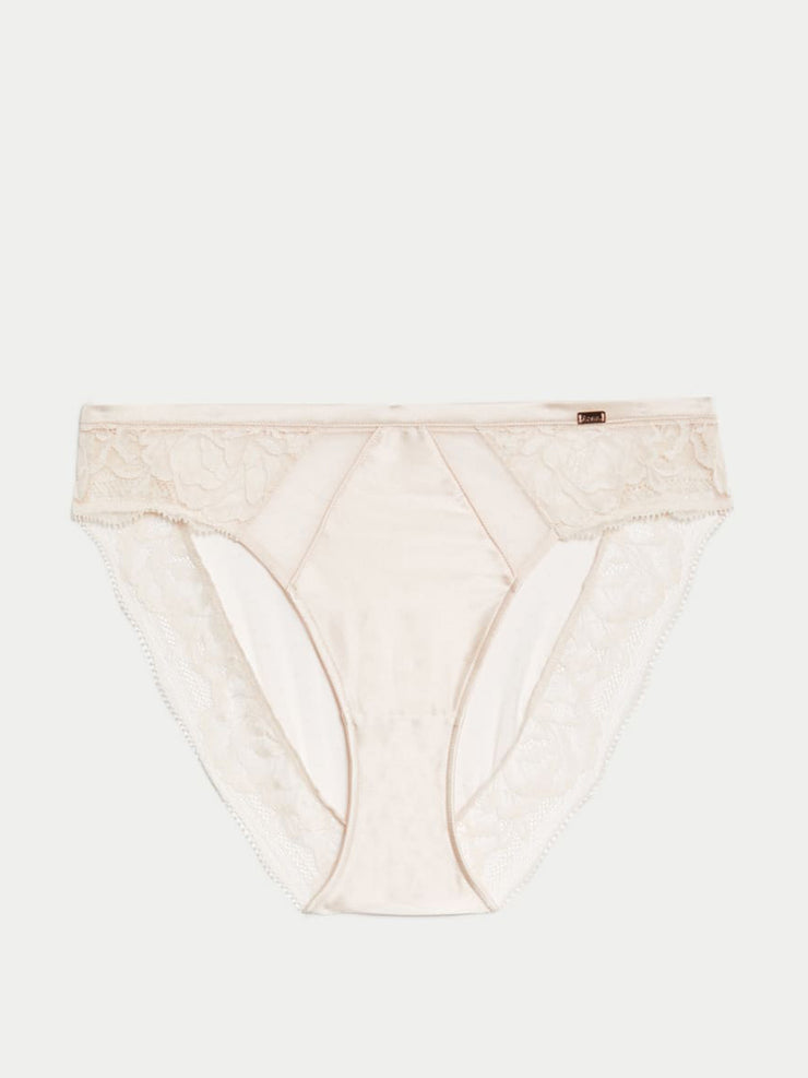 Silk & lace high leg knickers Clothing Rosie - Collagerie