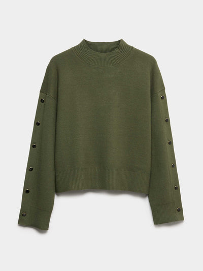 Marks & Spencer Soft touch funnel neck button detail jumper at Collagerie