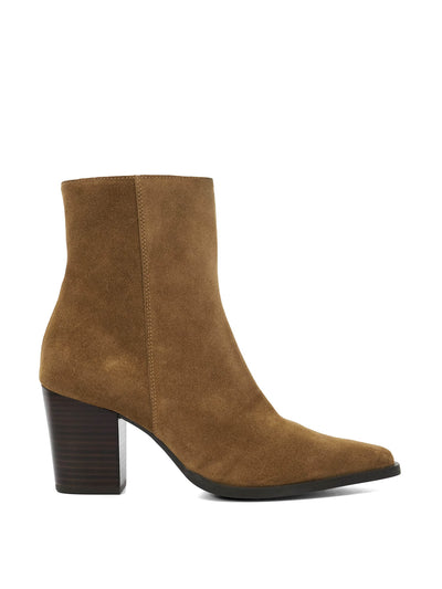 Marks & Spencer Suede cowboy block-heel ankle boots at Collagerie