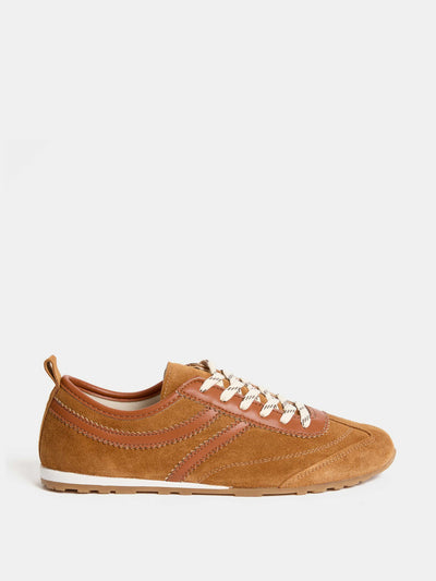 Marks & Spencer Suede side stripe retro runner trainers at Collagerie