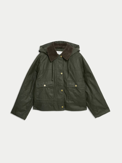 Marks & Spencer Waxed hooded short jacket at Collagerie