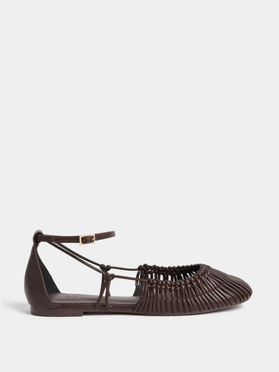Marks & Spencer Woven strappy flat ballet pumps at Collagerie