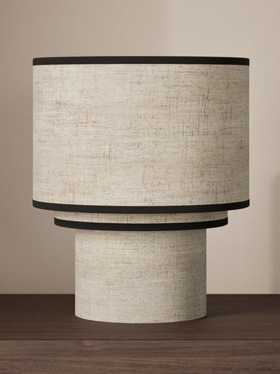 Marks & Spencer X Kelly Hoppen Layer drum table lamp with contrast trim at Collagerie