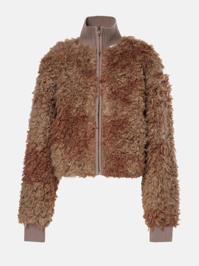 Acne Studios Faux fur zip jacket at Collagerie