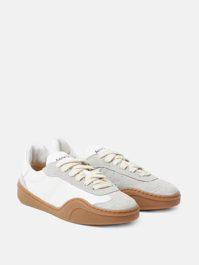 Acne Studios Suede-trimmed leather sneakers at Collagerie