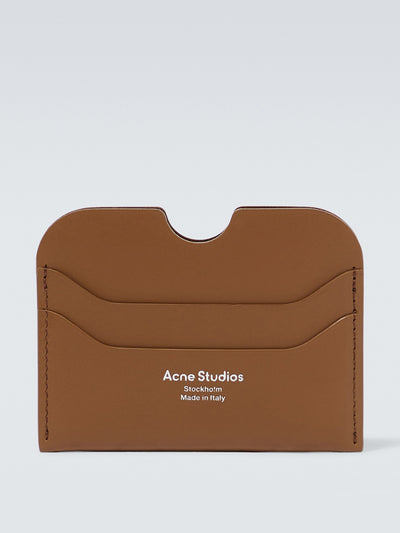 Acne Studios Brown leather card holder at Collagerie