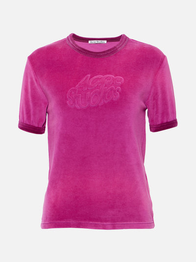 Acne Studios Logo-embossed cotton-blend t-shirt at Collagerie