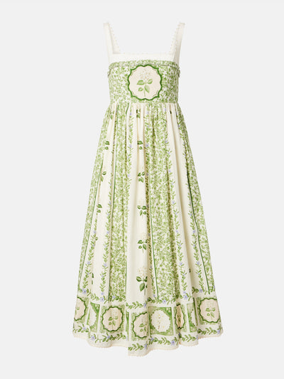 Agua By Agua Bendita Barbara floral cotton midi dress at Collagerie