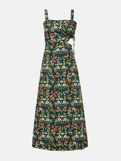 Agua By Agua Bendita Verano cutout floral cotton midi dress at Collagerie