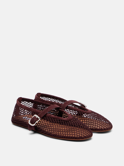 Alaïa Ballerine fishnet Mary Jane flats at Collagerie
