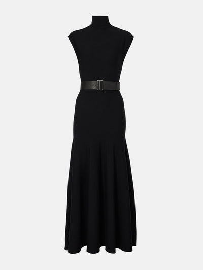 Alaïa Belted wool-blend maxi dress at Collagerie