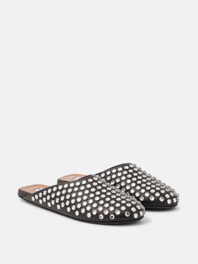 Alaïa Crystal-embellished leather mules at Collagerie