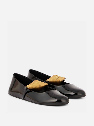 Alaïa Embellished patent leather ballet flats at Collagerie