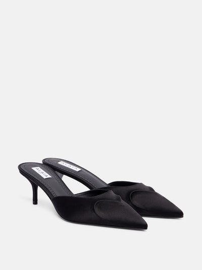 Alaïa Le Cœur 3D 55 satin mules at Collagerie