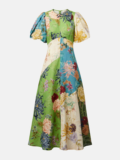 Alémais Avery floral linen midi dres at Collagerie