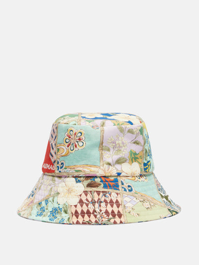 Alémais Bianca floral cotton drill bucket hat at Collagerie