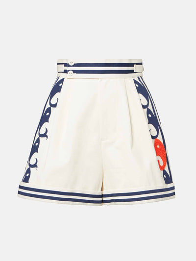 Alémais Marine printed cotton shorts at Collagerie