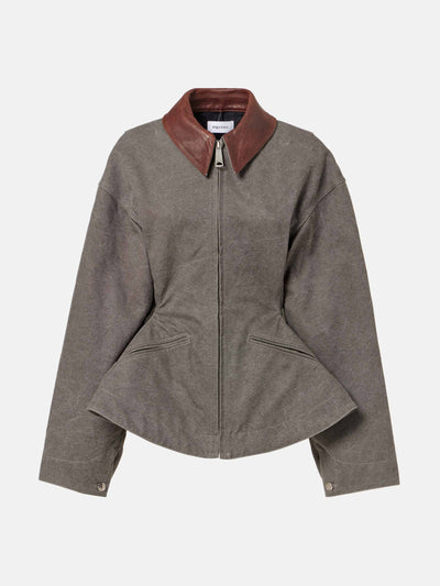 Alexander McQueen Peplum cotton canvas jacket at Collagerie