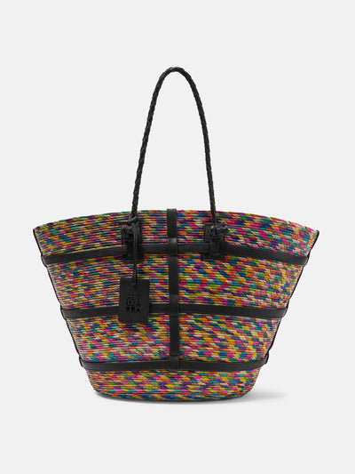 Altuzarra Leather-trimmed raffia tote bag at Collagerie