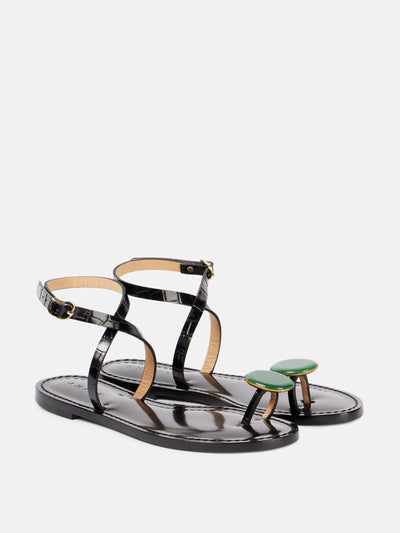 Amanu Kigali embeliished leather sandals at Collagerie