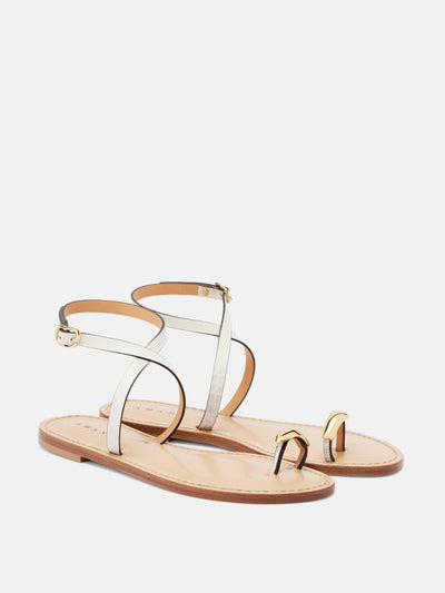 Amanu Kigali embellished leather sandals at Collagerie