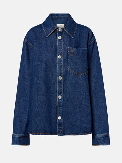 Ami Paris Ami de Cœur oversized denim shirt at Collagerie
