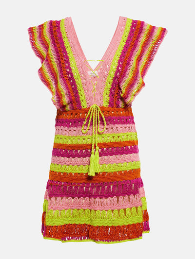 Anna Kosturova Multicolour crocheted mini dress at Collagerie