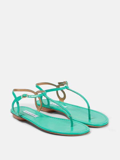 Aquazzura Almost Bare leather thong sandals at Collagerie