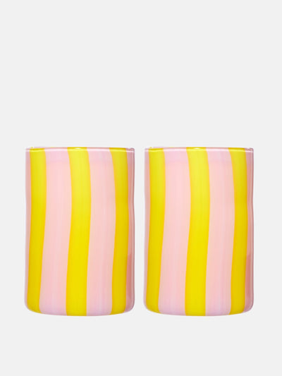 Aquazzura Casa Dolcevita Stripe glass tumblers (set of 2) at Collagerie