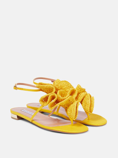 Aquazzura Noches Tropicales raffia flats at Collagerie