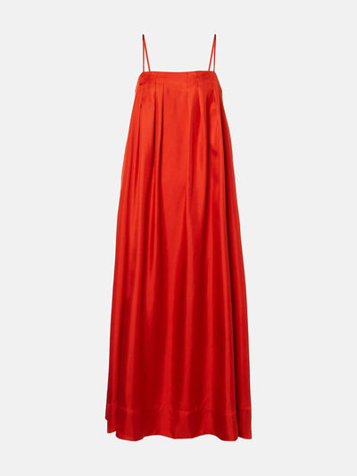 Asceno Heather silk twill maxi dress at Collagerie