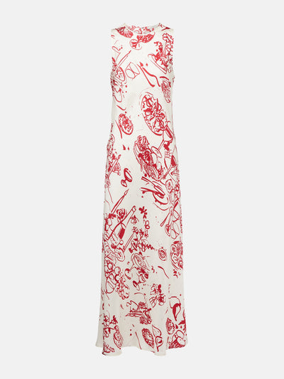 Asceno Printed silk maxi dress at Collagerie