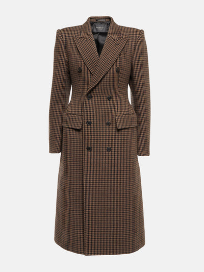 Balenciaga Houndstooth wool-blend coat at Collagerie