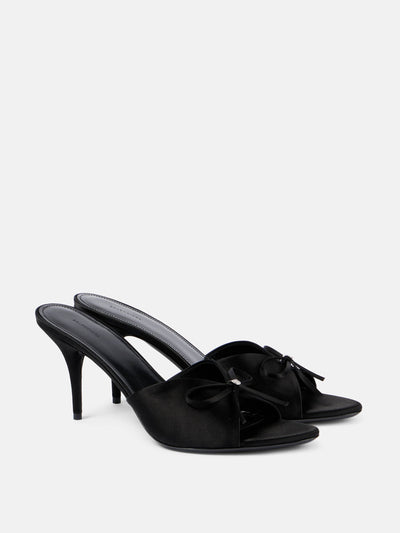 Balenciaga Knife Bow 80 satin sandals at Collagerie