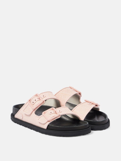 Birkenstock 1774 Arizona Luxe raffia sandals at Collagerie