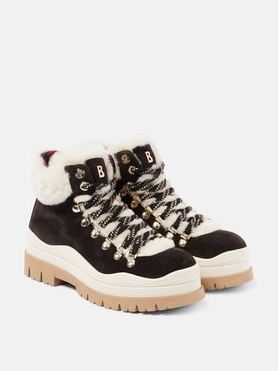 Bogner Arosa shearling-lined suede lace-up boots at Collagerie