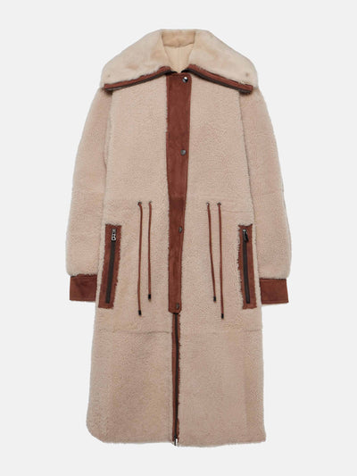 Bogner Gritt suede-trimmed shearling coat at Collagerie