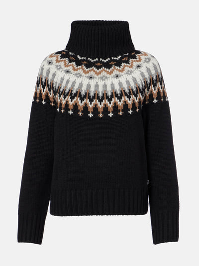 Bogner Ingrid jacquard cashmere turtleneck sweater at Collagerie