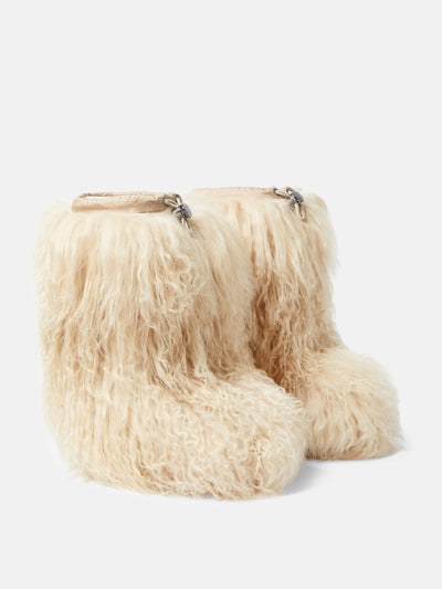 Bogner Cream shearling ankle boots at Collagerie