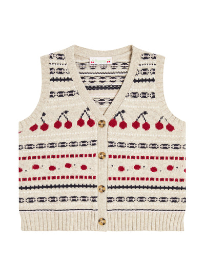 Bonpoint Thevy jacquard wool cardigan at Collagerie