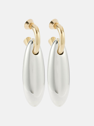 Bottega Veneta Ellipse Large 18kt gold-plated sterling silver earrings at Collagerie