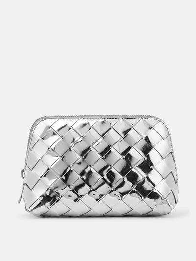 Bottega Veneta Intrecciato metallic leather pouch at Collagerie