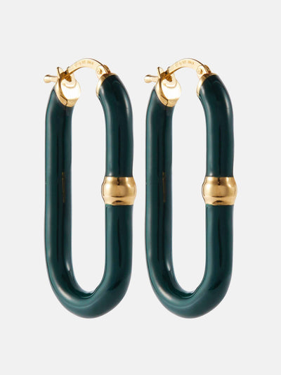 Bottega Veneta Chains gold plated hoop earrings at Collagerie