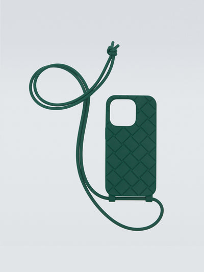 Bottega Veneta iPhone 14 Pro phone case with strap at Collagerie