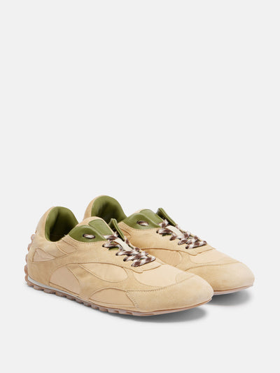 Bottega Veneta Orbit Flash suede-trimmed sneakers at Collagerie