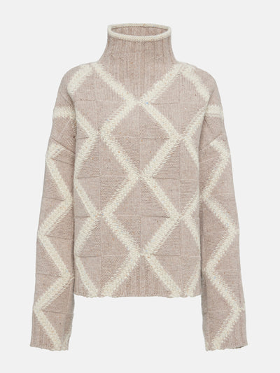 Bottega Veneta Argyle wool turtleneck sweater at Collagerie