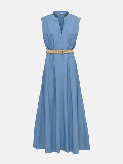 Brunello Cucinelli Embellished cotton poplin maxi dress at Collagerie