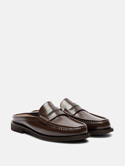 Brunello Cucinelli Monili leather mules at Collagerie