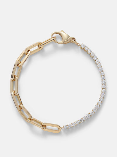 Bucherer Fine Jewellery Link 18kt gold chain bracelet with diamonds at Collagerie